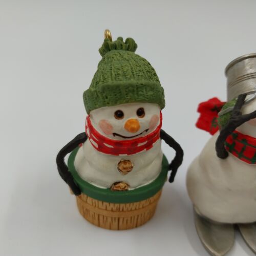 Hallmark Keepsake 2000 Christmas Ornaments Snowmen Of Mitford Race Down Main Vtg