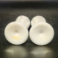 Westmoreland Paneled Grape Milk Glass Salt Pepper Shakers Metal Lids Vintage