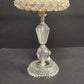Clear Crystal Glass Table Lamp 12" Acrylic Boudoir Light White Ruffled Shade