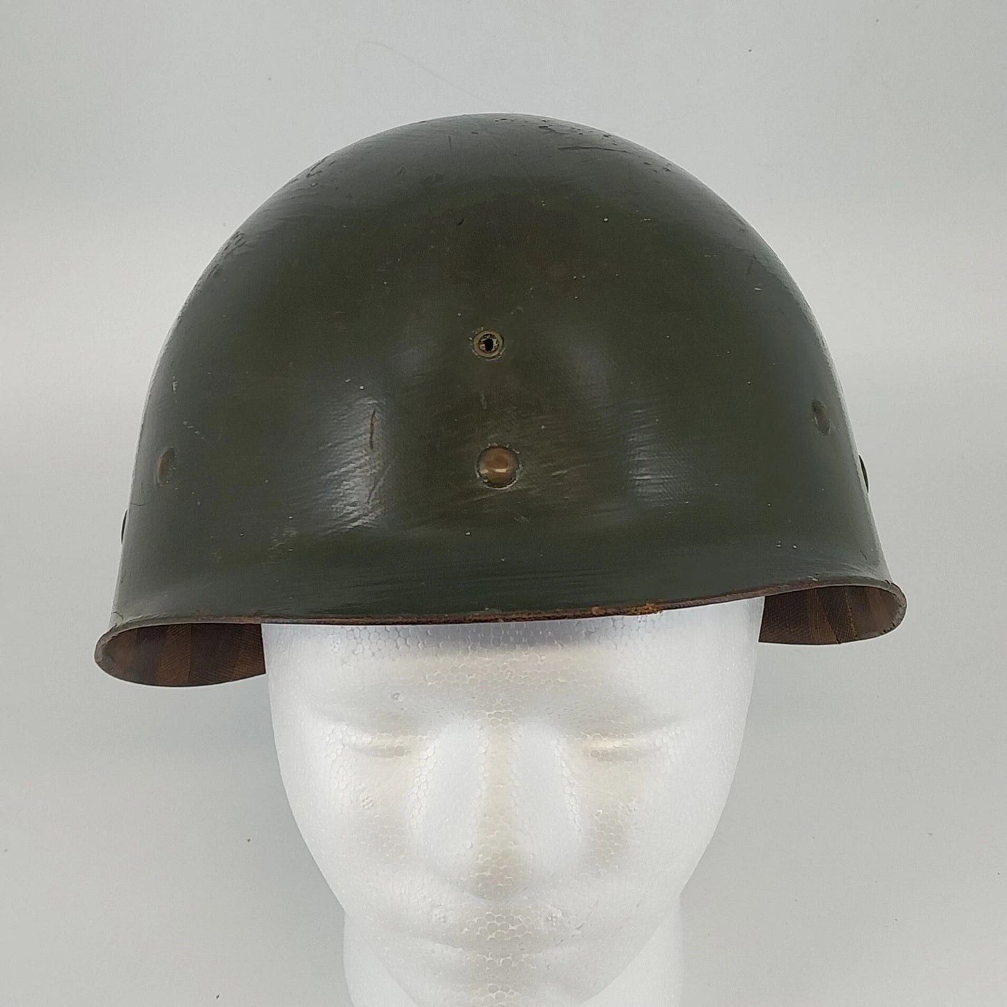 Korean War M1 Combat Helmet Fiberglass Liner Capac 51-53 Vtg Crack Ear Military