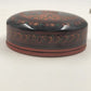 Vintage Lacquerware Coaster Set – 6 Matching Ceramic Foo Dog Coasters in Black, Red & Gold with Storage Box – Asian Guardian Lion Motif