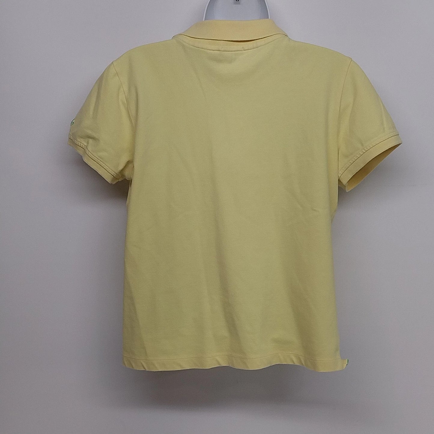 IZOD Women's Yellow Stretch Polo Shirt Large Cotton Blend Short Sleeve Classic