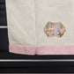 Lot of 3 Linen Tea Towels Embroidered And Appliqued Pink Blue Green Vintage