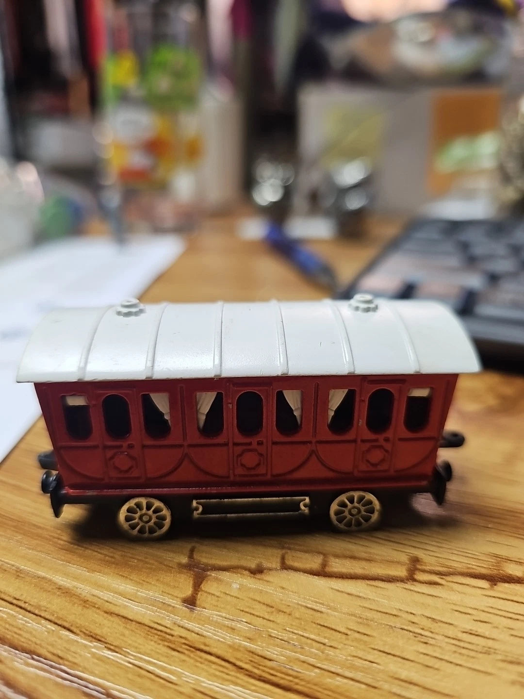 Majorette ECG Train Car Passenger Coach Red 1.87 Scale France 2.75" Vintage