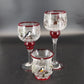 Yankee Candle Song Bird Crackle Glass Wax Burner Goblets 3 Pc Christmas Chipped