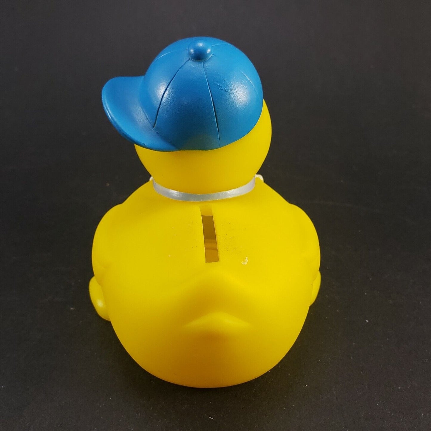 Rubber Ducky Coin Bank Plastic Yellow Baby Duck Ballcap Bib Bottle Bowtie