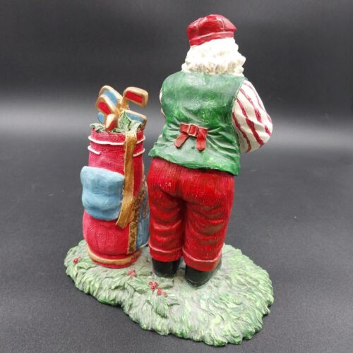 St Nicholas Square Resin Golfing Santa Claus and Gopher Vintage Rare 8.5" Tall