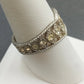 Silver Tone Chevron Rhinestone Filigree Ring Milgrain Openwork Women's Size 8.5