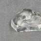 Etched Swan Paperweight Lead Crystal Glass Mats Jonasson Sweden Signed
