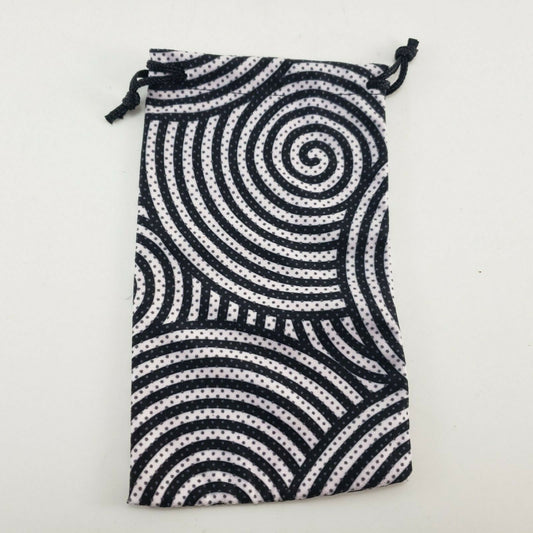 5 Microfiber Glasses Storage Cleaning Bags Black White Stripe Sunglass Eyeglass