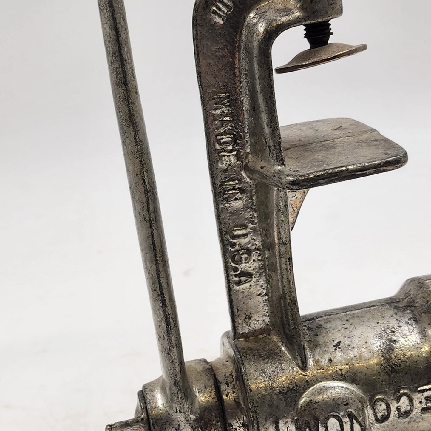 Economy No 10 Cast Iron Meat Grinder 3 Heads Hand Crank Table Clamp