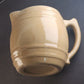 Beige Ceramic Pitcher Stoneware Jug Vintage Barrell Shape Unbranded 5"W x 7"T