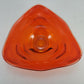 Mid Century Viking Glass Tundra Triangle Dish Fire Orange MCM Centerpiece 9-1/2"