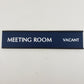 Sliding Meeting Room Sign In Use Vacant Blue Engraved