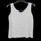 Relativity Women's Medium White Rib Knit Tank Top V Neck Sleeveless 100% Cotton