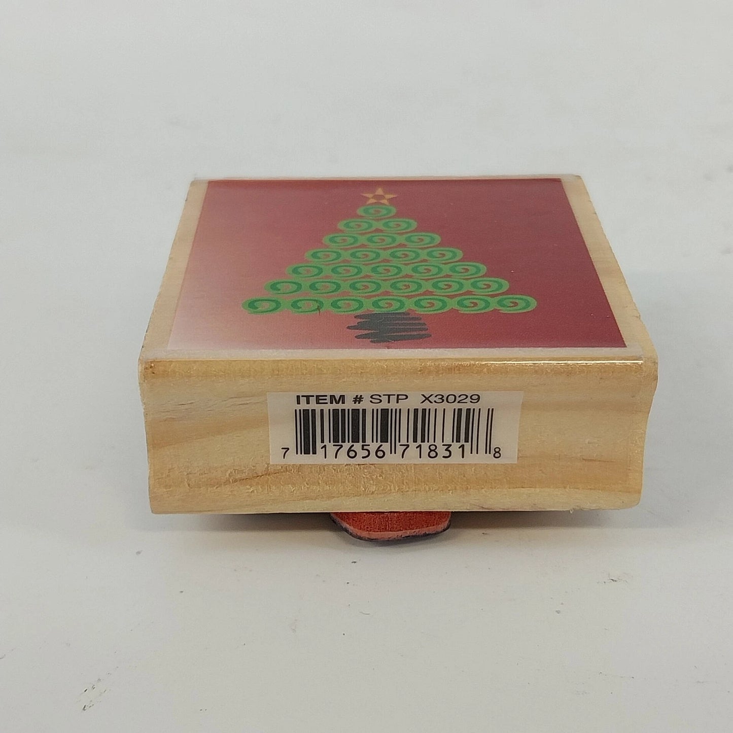 Vintage Christmas Wooden Rubber Stamp Set Snowman Tree Crafts