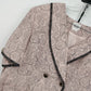 Leslie Fay Sportswear II 24W Dress Shirt Jacket Pink Paisley Double Breasted Vtg