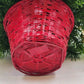 Floral Arrangement Christmas Basket Greenery Holly Red Basket 10" Gold Bow
