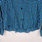 Canvasbacks Lutton & Horsfield Women's Small Blue Black Check Rayon Blouse