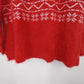 French Laundry Christmas Sweater Large Red Silver Fuzzy Deer Snowflake Slits Vtg
