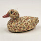 Small Duck Decoy Floral Decoupage Display Felt Base Decorative Porcelain 5” x 3"