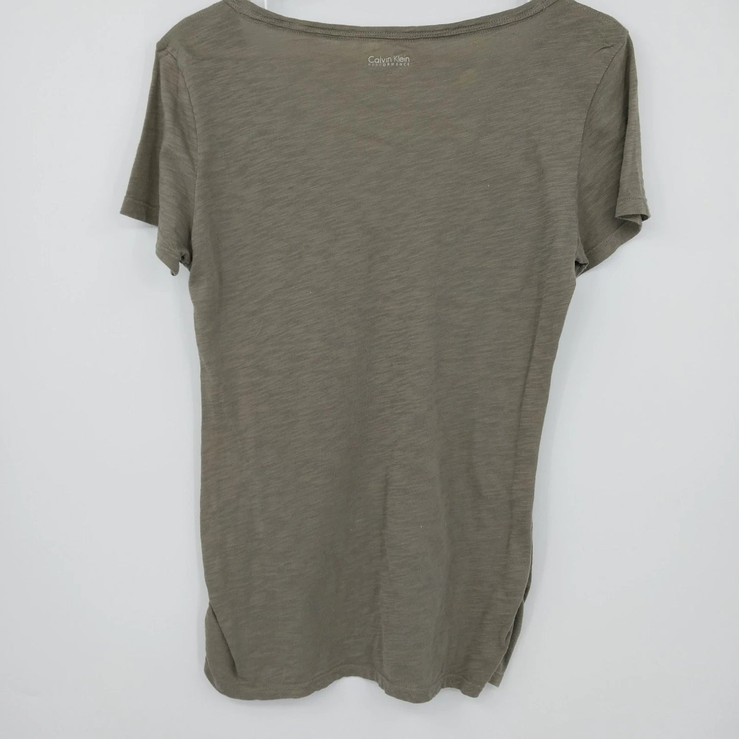 Calvin Klein Performance Quick Dry Rhinestone V-Neck T-Shirt Women's Medium