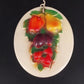 Fruit Chalkware 3D Wall Plaque Oval Kitchen Decor MCM 10"x7" Wall Hanging