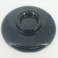 LE Smith Mt Pleasant Black Glass Footed Serving Bowl Scalloped Rim 9.25" Vintage