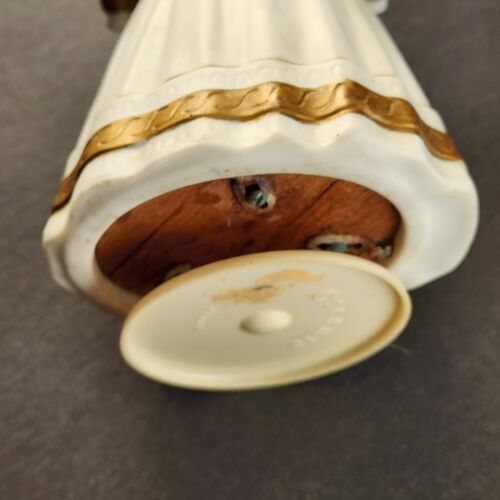Schmid Ceramic Angel Musical Music Box Accordion Brahms Lullaby Turns Movement