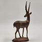 Wooden Hand Carved Antelope Figurine Gazelle Natural Smooth Finish on Base 8.5"