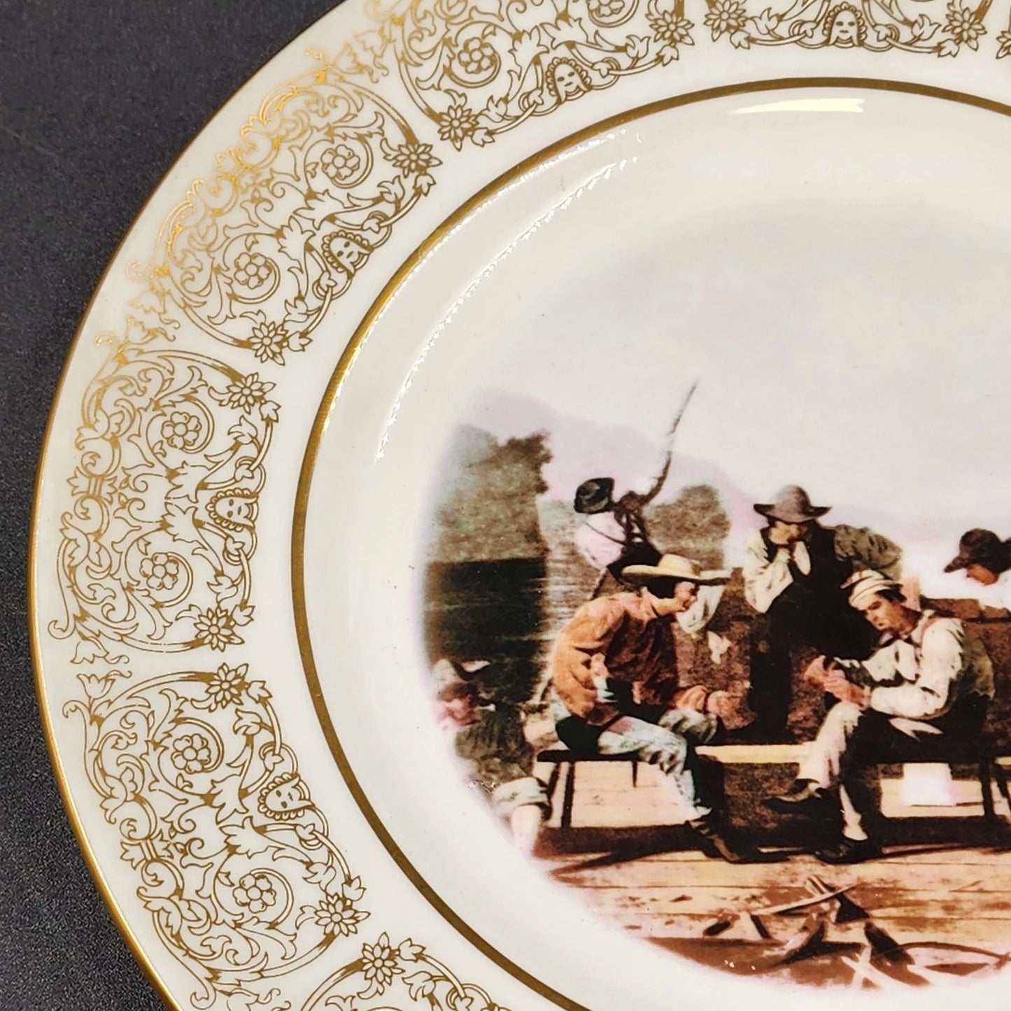 Wittnauer Collectors' Guild Plate FBA22 Raftsmen Playing Cards Bone China 1847