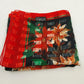 Cejon Accessories Oblong Scarf Multicolor Floral Black Red Border 60” x 13"