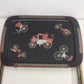 4 Cal-Dak TV Trays Carriage & Stagecoach Black Folding with Stand Vintage