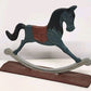 Cast Iron Rocking Horse Door Stop Gray and Red 10.75" x 2.5" x 8.25"h Vintage