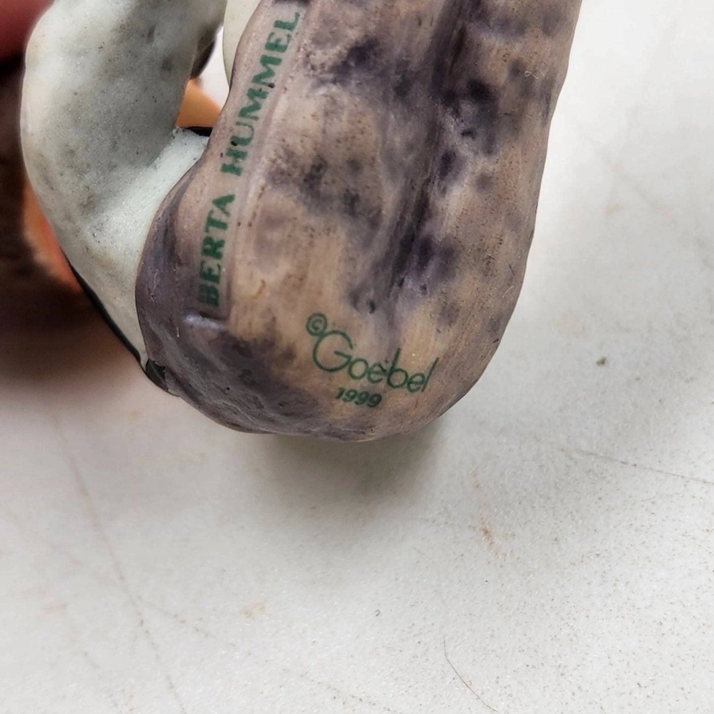 Berta Hummel CHRISTMAS TREATS Ornament 1999 Goebel Boy Dog Porcelain 1.75"