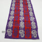 Veresa Oblong Scarf Purple Red Stripes White Floral 46” x 10” Polyester