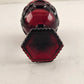 Avon Cape Cod Ruby Red Glass Tea Light Candle Holder Boxed