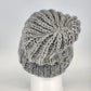Chunky Knitted Beanie Hat Cool Grey Handcrafted Style Winter Watch Cap Unisex