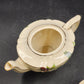 Sadler Teapot Fruit Design England White Gold Trim 6" Wide x 4" Tall + Lid Vtg