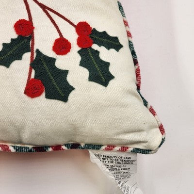 White & Red Cardinal and Holly Occasional Pillow by Holiday Living 18"x18" China