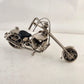 Metal Scrap Art Chopper Motorcycle Sculpture Spark Plug Nut Bolt Figurine 7.5"