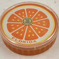 Florida Souvenir Round Playing Card Deck 3" Orange Graphic with Case Hong Kong