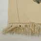 Rhodes & Brousse Paris Beige Scarf 13"x54" Silk Blend Fringe KMA Monogram VTG