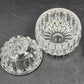 Gorham Crystal Althea Creamer & Sugar Bowl Set Elegant Cut Glass Vintage 1960s