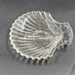 Clamshell Divided Crystal Glass Serving Dish 6"x1" 1950s Vintage