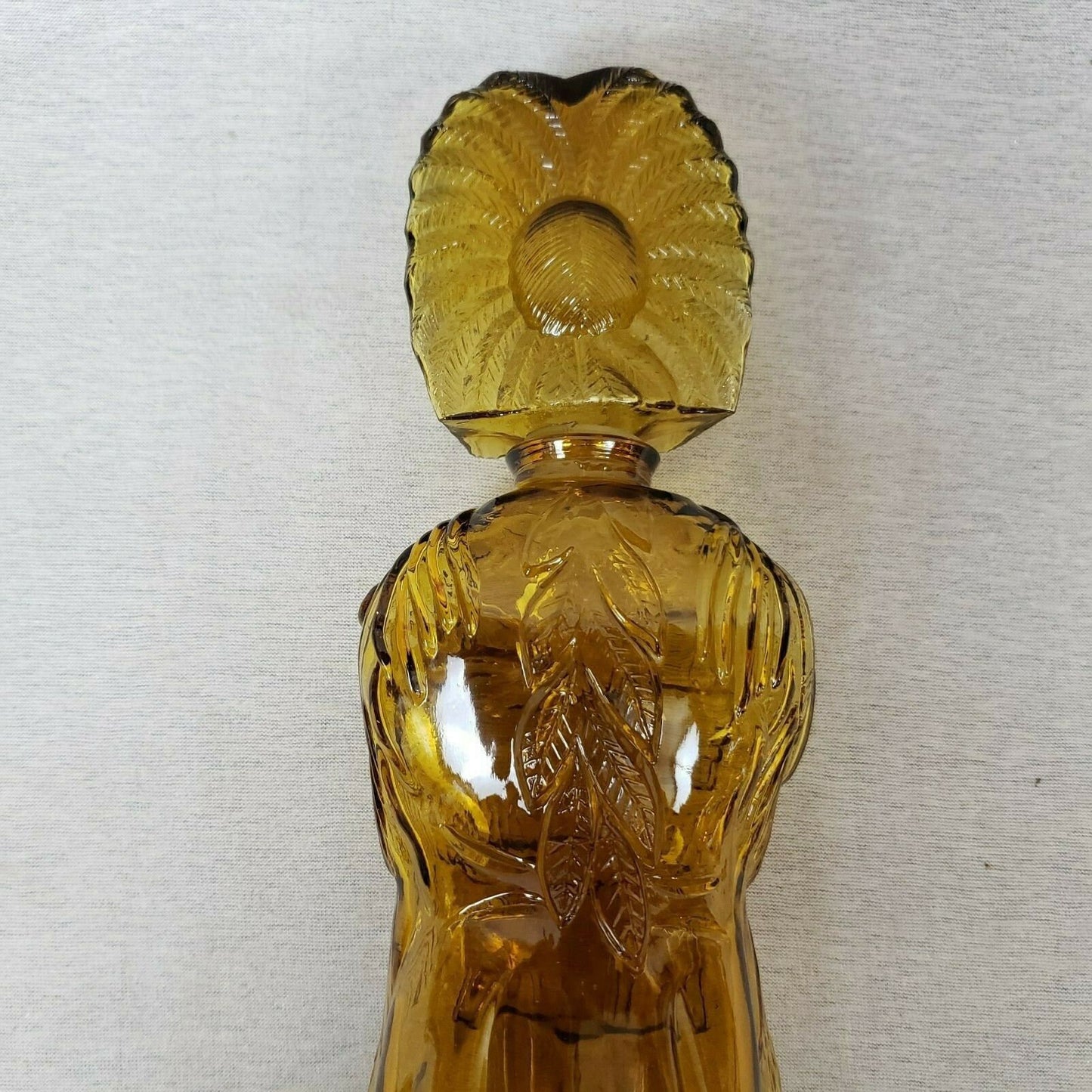 Vintage 1974 Cigar Store Indian Glass Liquor Decanter Bottle Tobacco Statue JSNY