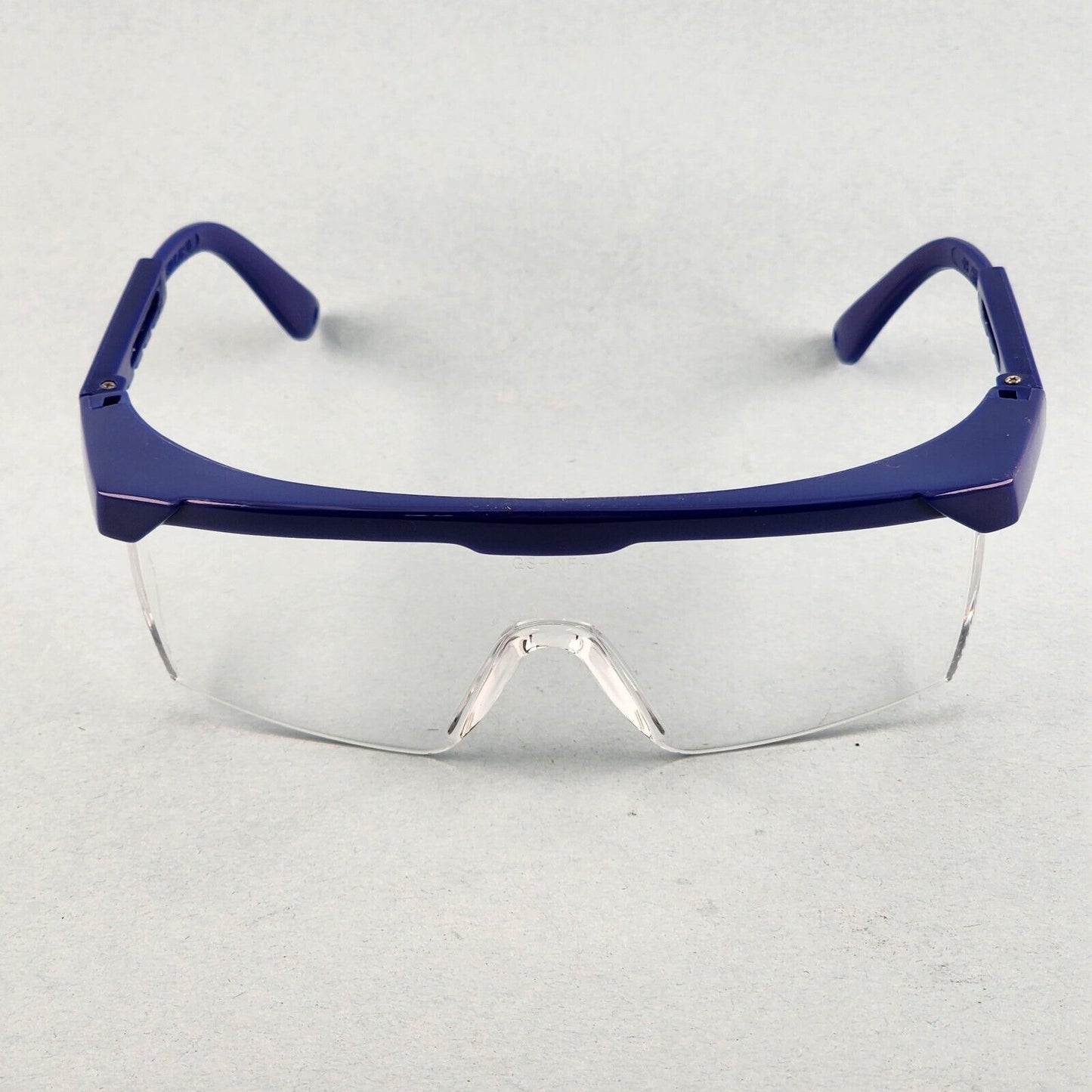 Gateway Strobe Safety Glasses Lightweight Telescoping Temples Side Shields Z87.1 (Blue Frame, Clear Anti Fog Lens)