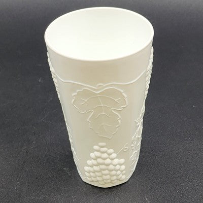 Indiana Glass Milk Glass Tumbler Harvest Pattern 3.25"x5.75" Vintage Drinkware