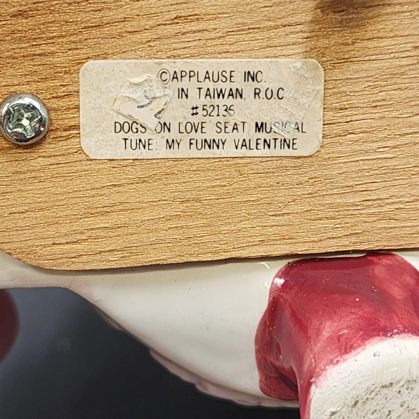 Applause Music Box Dogs Victorian Love Seat Plays My Funny Valentine Formal Vtg