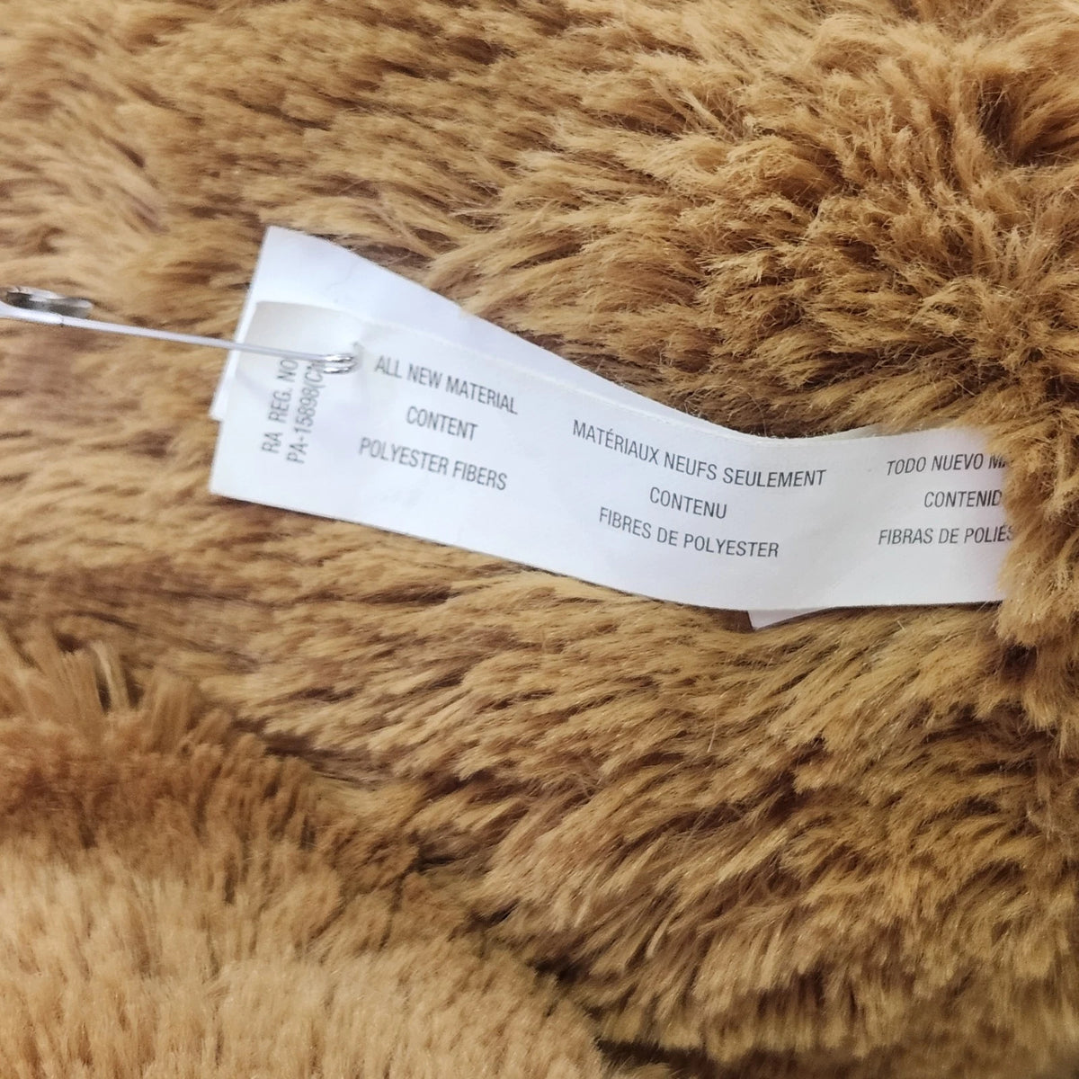 Toys R Us Jumbo Teddy Bear 43" Golden Brown Plush Green Satin Bow 2015 Polyester